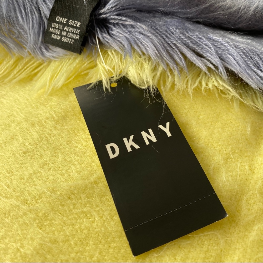 NWT DKNY Ombre Scarf Winter Wrap Large Yellow Gray New Great Gift - Picture 4 of 6